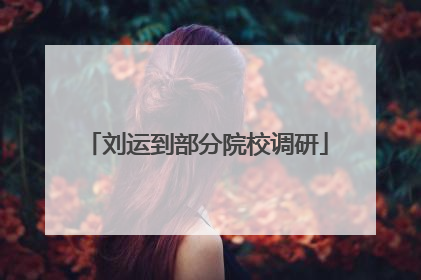 刘运到部分院校调研