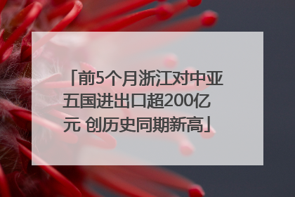 前5个月浙江对中亚五国进出口超200亿元 创历史同期新高