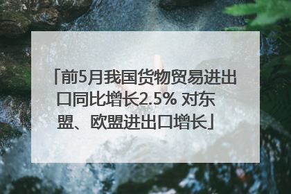 前5月我国货物贸易进出口同比增长2.5% 对东盟、欧盟进出口增长