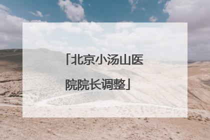 北京小汤山医院院长调整