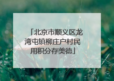 北京市顺义区龙湾屯镇柳庄户村民用积分存美德