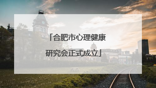 合肥市心理健康研究会正式成立