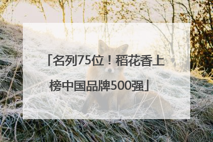 名列75位！稻花香上榜中国品牌500强