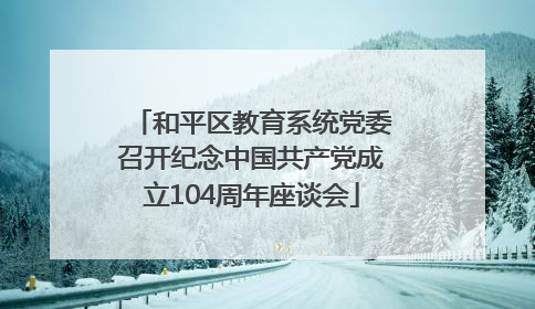 和平区教育系统党委召开纪念中国共产党成立104周年座谈会