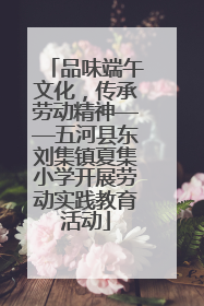 品味端午文化，传承劳动精神——五河县东刘集镇夏集小学开展劳动实践教育活动
