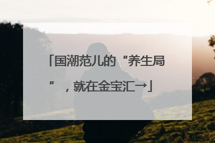 国潮范儿的“养生局”，就在金宝汇→