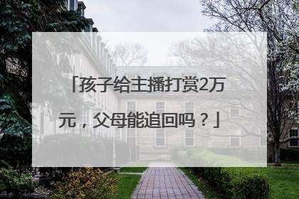 孩子给主播打赏2万元，父母能追回吗？