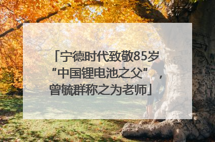 宁德时代致敬85岁“中国锂电池之父”，曾毓群称之为老师