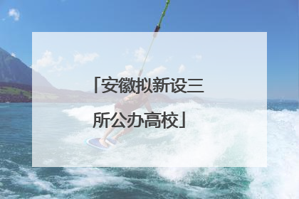 安徽拟新设三所公办高校
