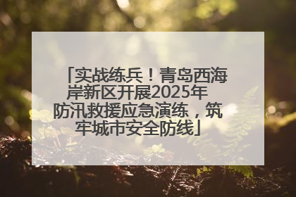 实战练兵！青岛西海岸新区开展2025年防汛救援应急演练，筑牢城市安全防线