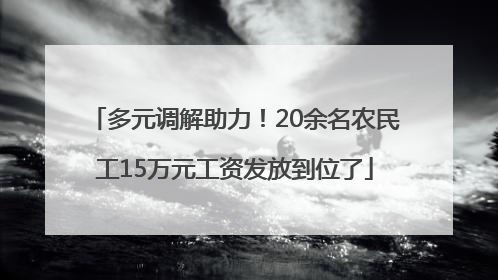 多元调解助力！20余名农民工15万元工资发放到位了