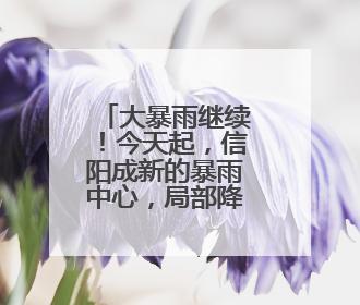 大暴雨继续！今天起，信阳成新的暴雨中心，局部降水量300毫米！河南多地仍将雨雨雨