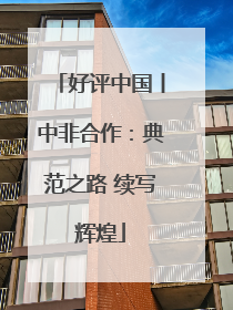好评中国丨中非合作：典范之路 续写辉煌