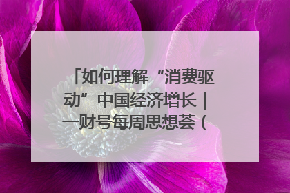 如何理解“消费驱动”中国经济增长｜一财号每周思想荟（第22期）