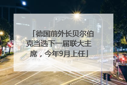 德国前外长贝尔伯克当选下一届联大主席，今年9月上任