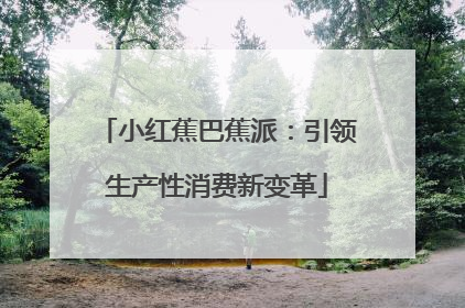 小红蕉巴蕉派：引领生产性消费新变革