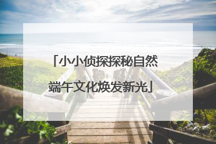 小小侦探探秘自然 端午文化焕发新光