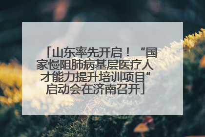 山东率先开启！“国家慢阻肺病基层医疗人才能力提升培训项目”启动会在济南召开