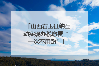 山西右玉征纳互动实现办税缴费“一次不用跑”