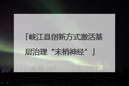 峡江县创新方式激活基层治理“末梢神经”