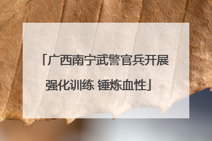 广西南宁武警官兵开展强化训练 锤炼血性