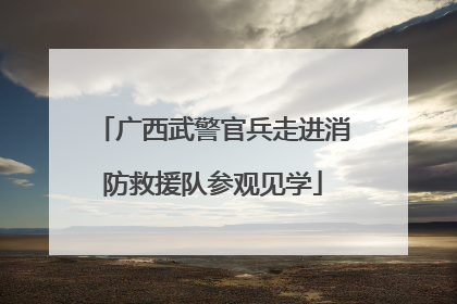 广西武警官兵走进消防救援队参观见学