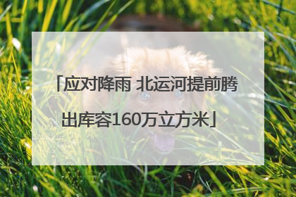 应对降雨 北运河提前腾出库容160万立方米