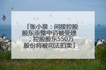 张小泉：间接控股股东重整申请被受理，控股股东550万股份将被司法拍卖