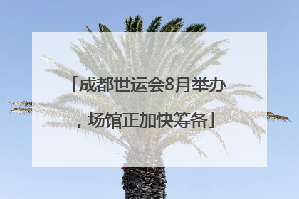 成都世运会8月举办，场馆正加快筹备