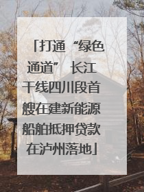 打通“绿色通道” 长江干线四川段首艘在建新能源船舶抵押贷款在泸州落地