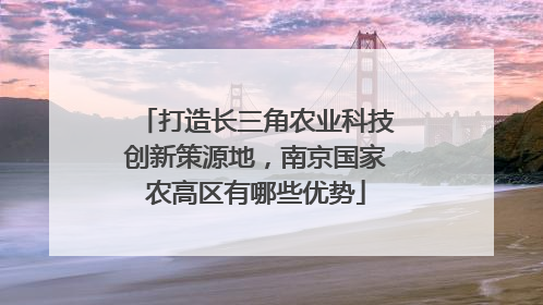 打造长三角农业科技创新策源地，南京国家农高区有哪些优势
