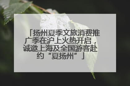扬州夏季文旅消费推广季在沪上火热开启，诚邀上海及全国游客赴约“夏扬州”
