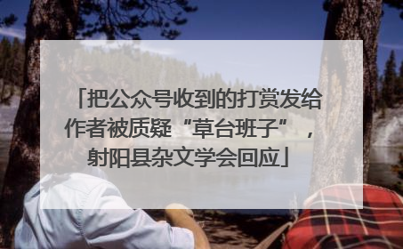 把公众号收到的打赏发给作者被质疑“草台班子”，射阳县杂文学会回应