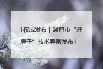 权威发布｜淄博市“好房子”技术导则发布