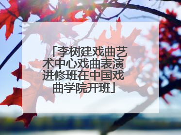 李树建戏曲艺术中心戏曲表演进修班在中国戏曲学院开班