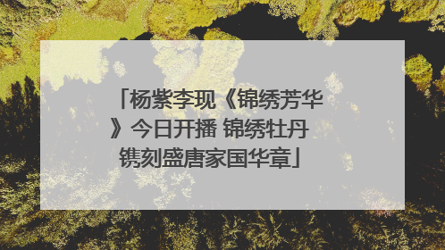 杨紫李现《锦绣芳华》今日开播 锦绣牡丹镌刻盛唐家国华章