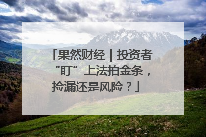 果然财经｜投资者“盯”上法拍金条，捡漏还是风险？