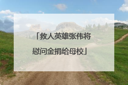 救人英雄张伟将慰问金捐给母校
