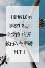新增10所学校1.8万个学位 临沂教育改革重磅出击