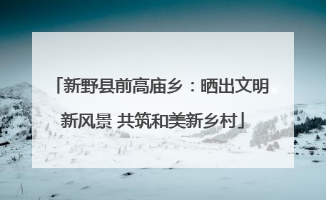 新野县前高庙乡：晒出文明新风景 共筑和美新乡村