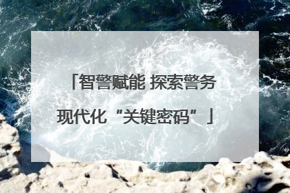 智警赋能 探索警务现代化“关键密码”