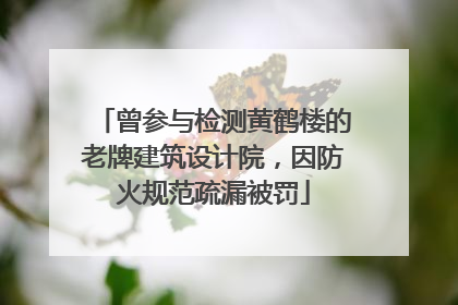 曾参与检测黄鹤楼的老牌建筑设计院，因防火规范疏漏被罚