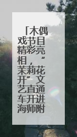 木偶戏节目精彩亮相，“茉莉花开”文艺直通车开进海师附小
