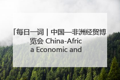 每日一词｜中国—非洲经贸博览会 China-Africa Economic and Trade Expo