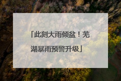 此刻大雨倾盆！芜湖暴雨预警升级