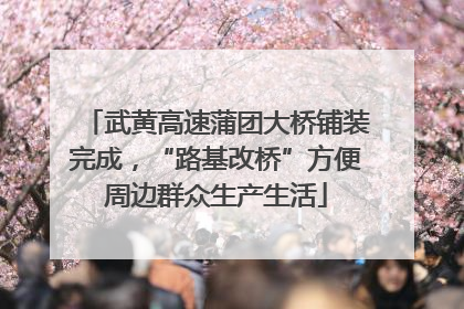 武黄高速蒲团大桥铺装完成，“路基改桥”方便周边群众生产生活