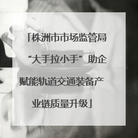 株洲市市场监管局“大手拉小手”助企赋能轨道交通装备产业链质量升级