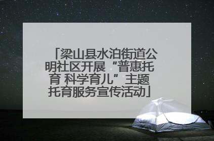 梁山县水泊街道公明社区开展“普惠托育 科学育儿”主题托育服务宣传活动