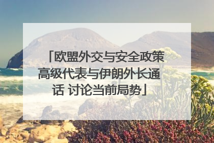 欧盟外交与安全政策高级代表与伊朗外长通话 讨论当前局势
