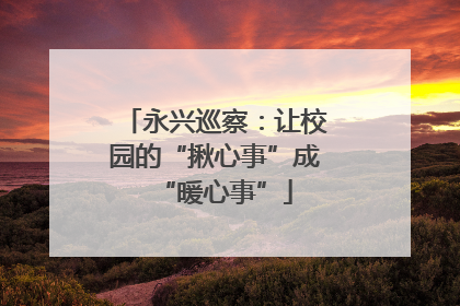 永兴巡察：让校园的“揪心事”成“暖心事”